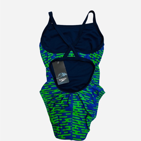 Speedo Swimsuit One Piece PowerFlex Flyback Printed Adult Team Colors 24/XXS - Picture 6 of 8
